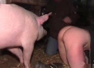 Sexy female slut gets banged by pig